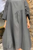 Made in Italy Purdy Pure Cotton Smock Dress Charcoal